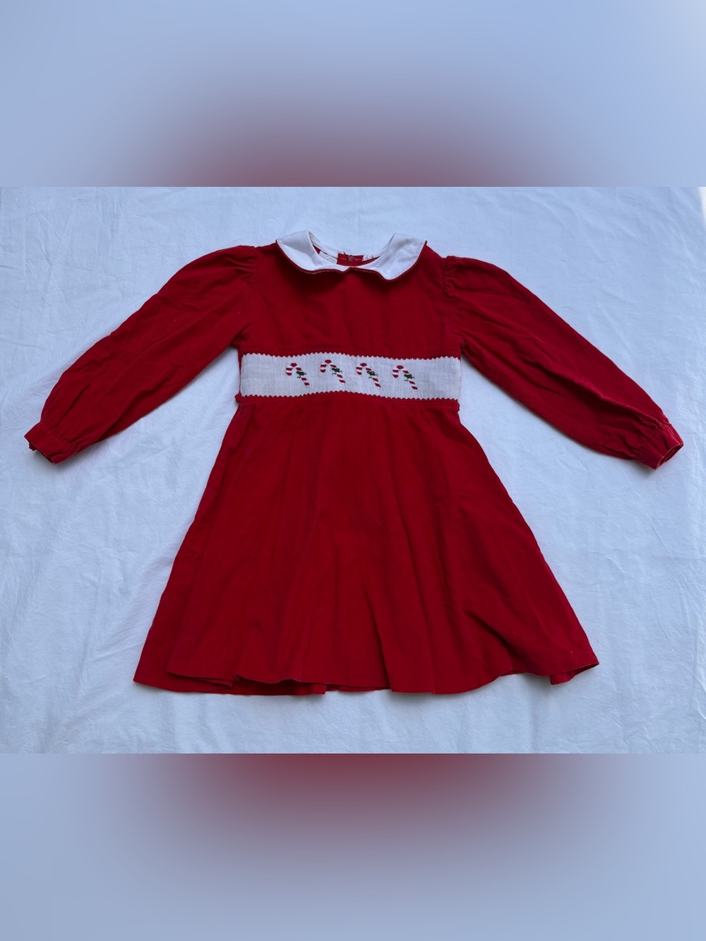 Vintage Betti Terrell Girls Red Candy Cane Christmas Dress Size 4T